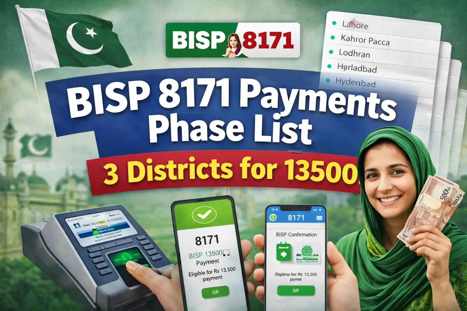 BISP 8171 Payments Phase List Of 3 Districts