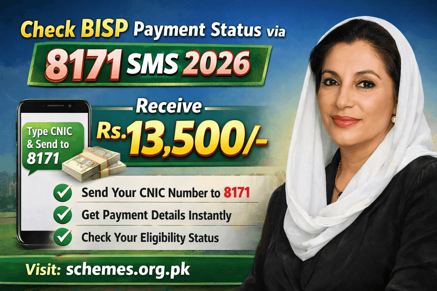 BISP Payment Status via 8171 SMS