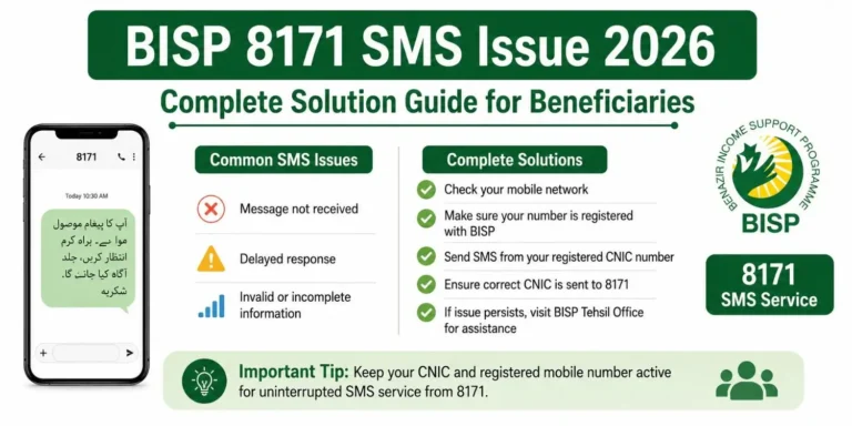 BISP 8171 SMS Issue 2026 Complete Solution Guide for Beneficiaries 5 BISP 8171 SMS Issue 2026