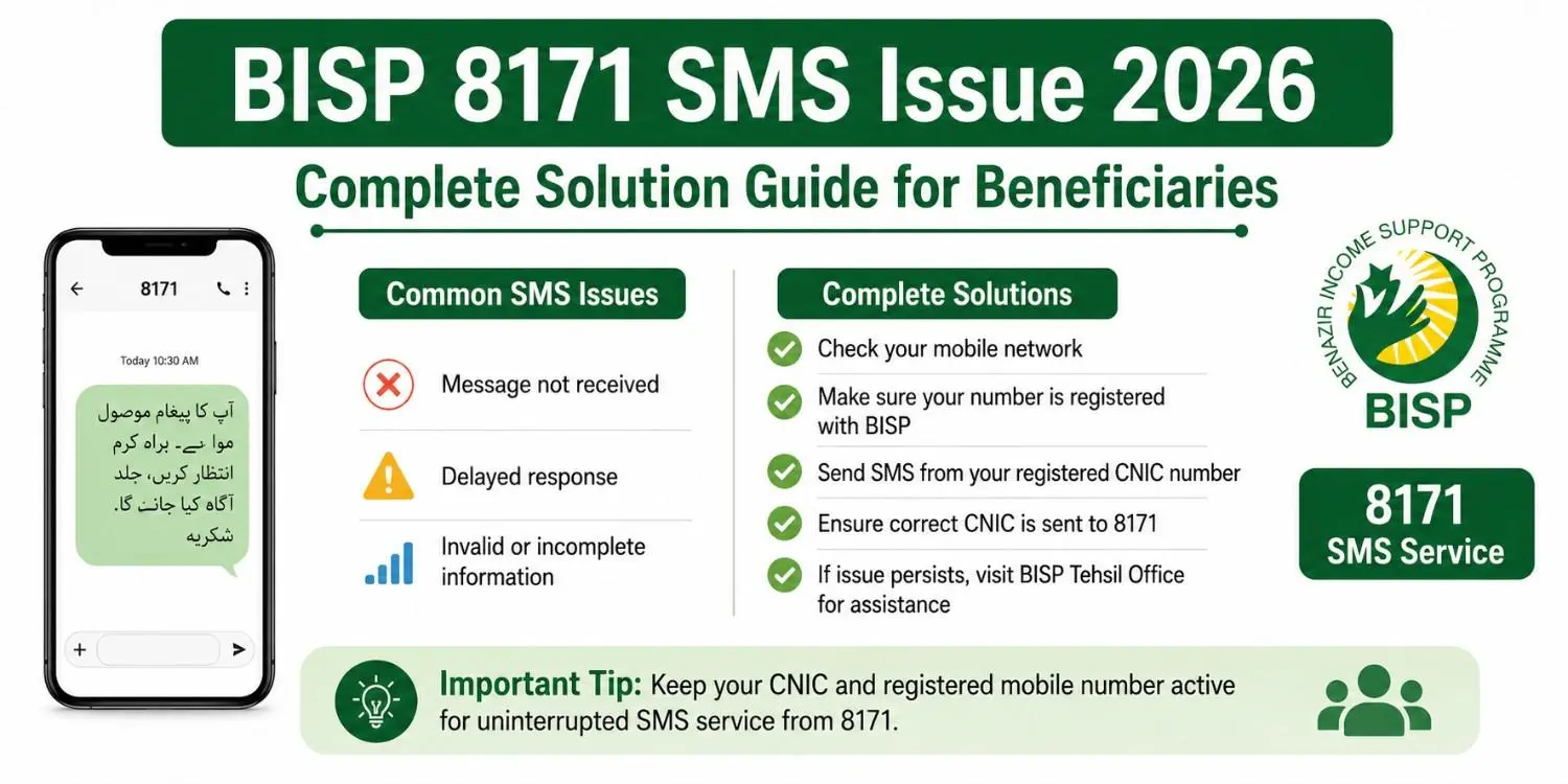 BISP 8171 SMS Issue 2026 Complete Solution Guide for Beneficiaries 1 BISP 8171 SMS Issue 2026